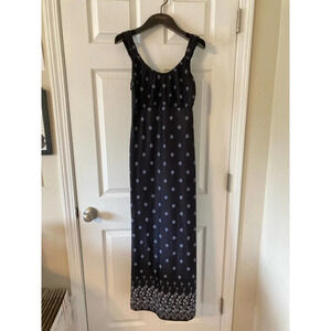 Vintage y2k cottagecore floral navy blue maxi dress